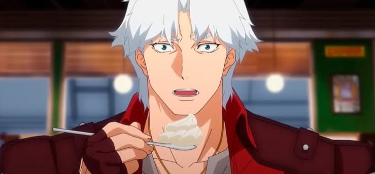 Dante tomando um sorvete