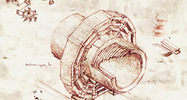 Hipertexto no caderno de rascunhos de Leonardo da Vinci.