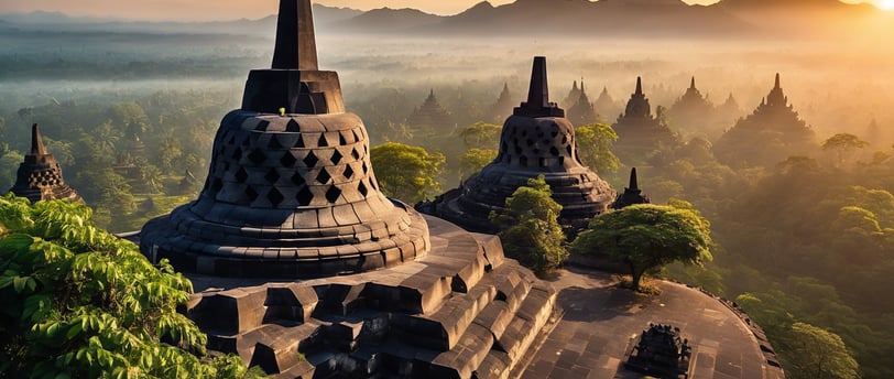 The Borobudur of buddhist temples in the middle of a mountain