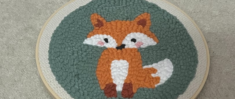 A picture of a completed fox punch needle kit 