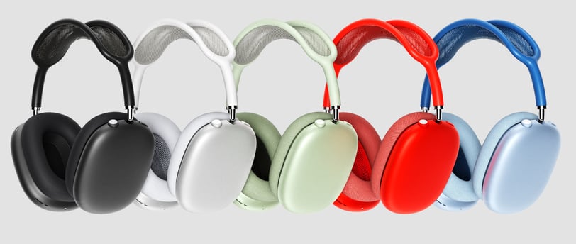 a group of headphones with headphones on