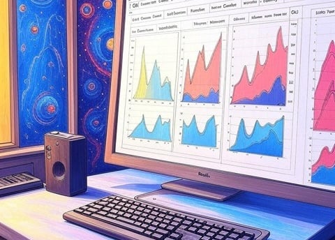 A hand-drawn illustration of a computer monitor displaying a Google Search Console screen
