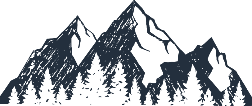 a mountain scene with a mountain range of mountains and trees
