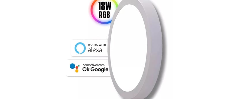 luminária ekaza redonda com uma luz circular