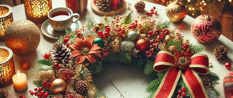 10 Christmas wreath ideas: DIY & ready-made with vibrant colors, ribbons, ornaments, and pinecones.