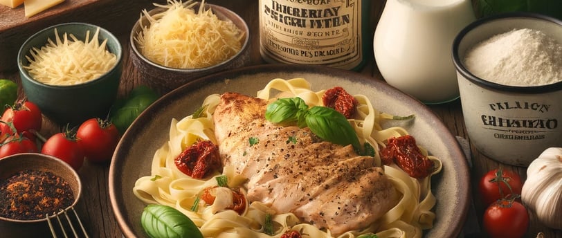 Creamy Marry Me Chicken Pasta with Parmesan, sun-dried tomatoes, and tender chicken in rich sauce.
