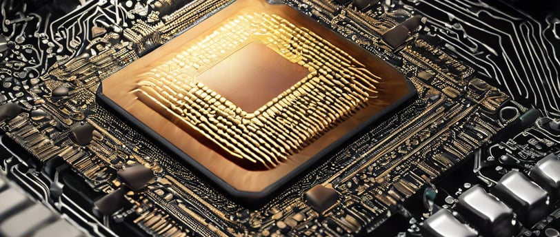 A close up of a computer memory chip