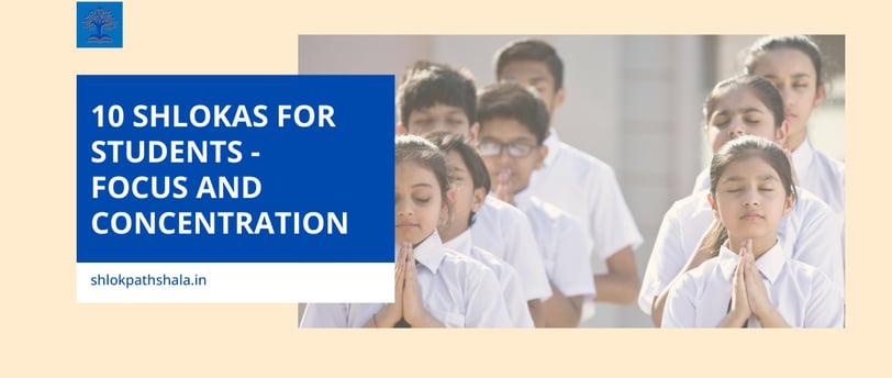 hindu students in school praying with folded hands and closed eyes