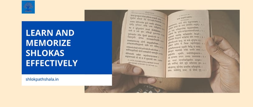 a person holding an open Sanskrit Shloka book to read and learn shlokas
