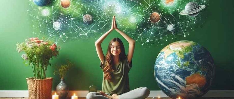 A young girl sitting on a yoga mat in a meditation pose, representing focus meditation for students to improve concentration