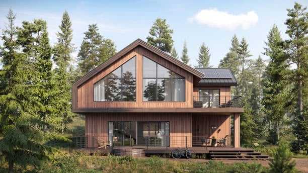 maison moderne en foret