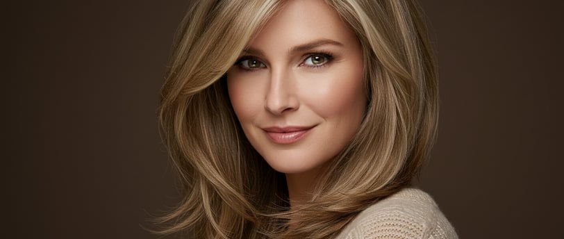 a woman with blonde hair and a white sweater