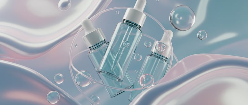 a bottle of liquid in a glass bottle