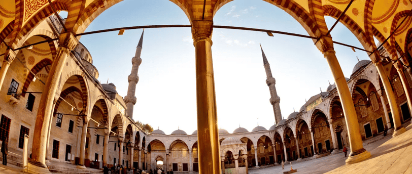 The Courtyard of the Blue Mosque, featured on MyTripJunction.com travel blog.