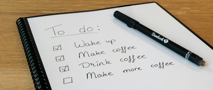 A to do list containing only coffee related items
