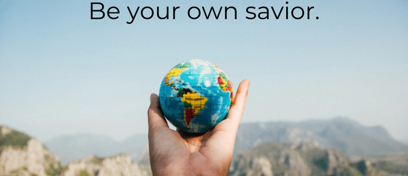 a person holding a globe in their hands