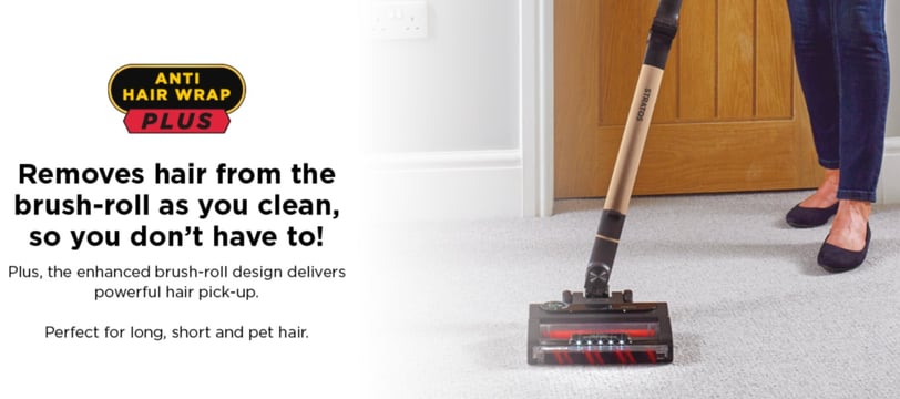 Shark Stratos Cordless Vacuum Pet Pro in action cleaning pet hair