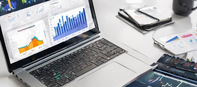 a laptop computer sitting on a desk with a cup of coffee to prepear Marketing Strategy