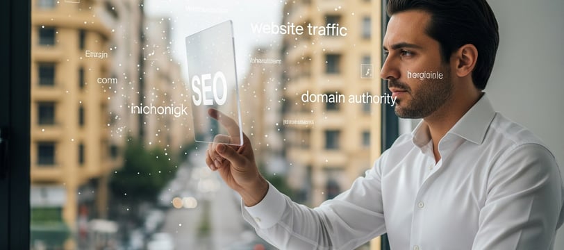 Lebanese entrepreneur analyzing SEO data
