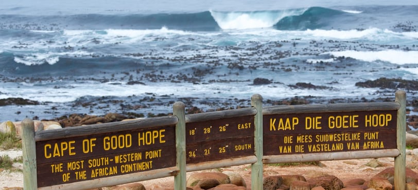 foto da placa do cabo da boa esperança na africa do sul