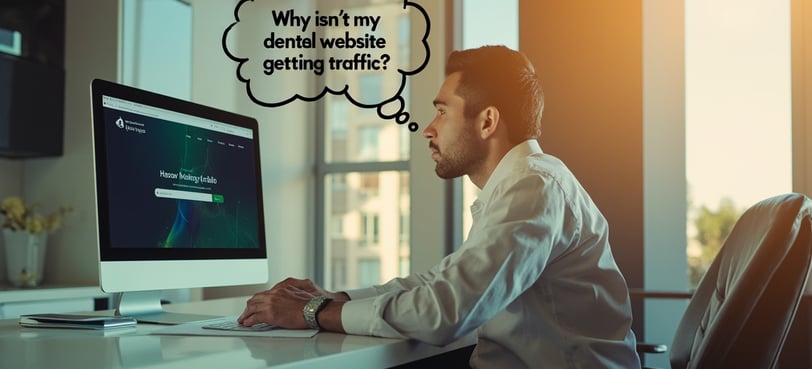 Dentist working on SEO of the dental website