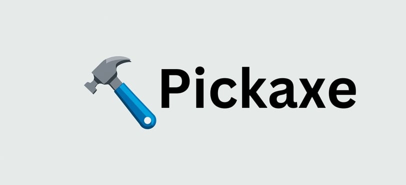 a hammer with a text Pickaxe