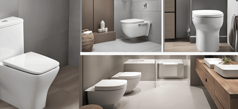 Different styles of toilet cisterns