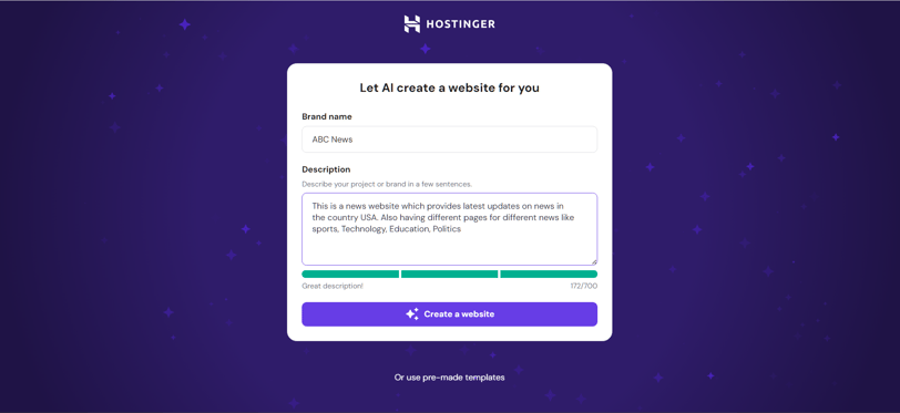 How to create website using ai
