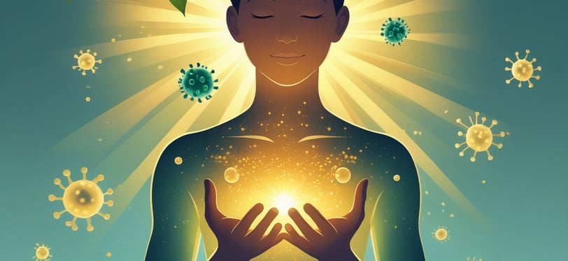 a person holding a glowing light up in front of a sun