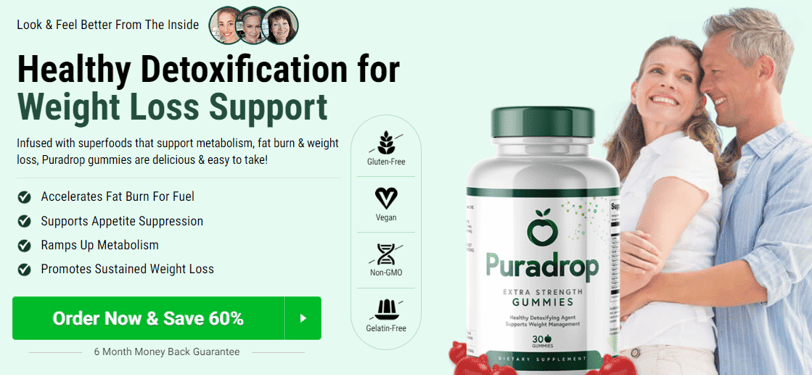 a man and woman with a bottle of vitamin supplements