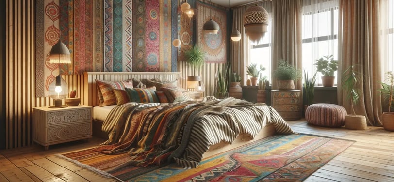 vibrant eclectic boho bedroom