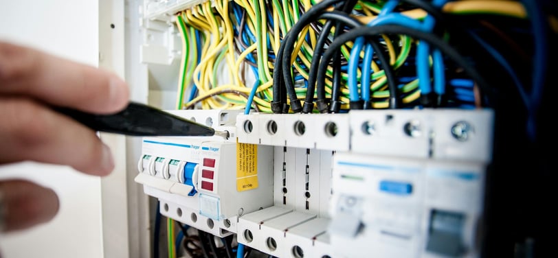 fuse box with wires