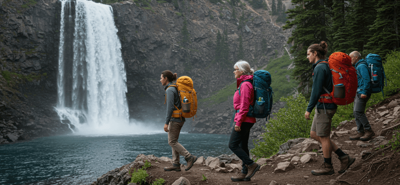 Hikers enjoying National Parks 2025, showcasing gear suitable for Crater Lake National Park travel