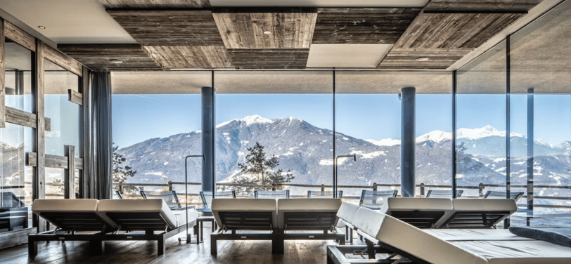 Hotelzimmer mit Blick auf die Berge