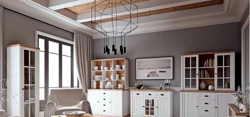 Etagère Parma A130 blanche et bois lefkas 