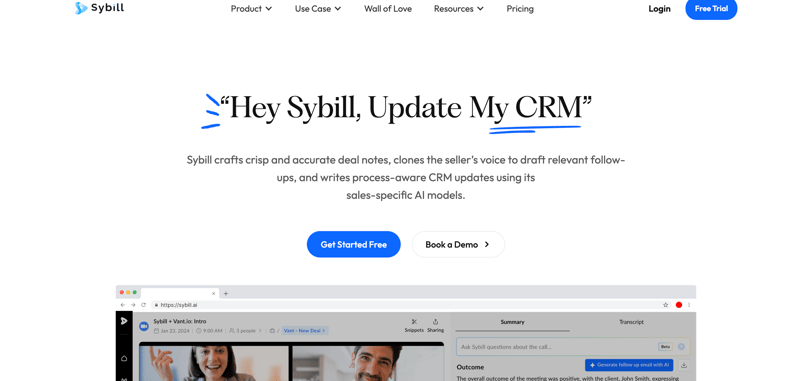 Sybill website page