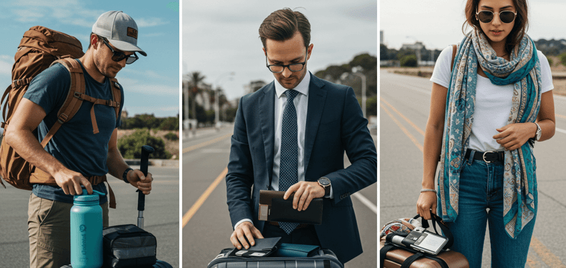 Travelers with Top travel accessories for a fashionable and functional trip