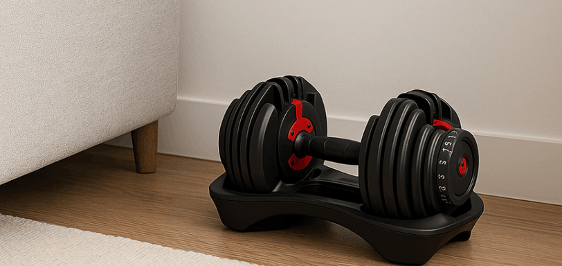 Bowflex SelectTech 552 on a wooden floor