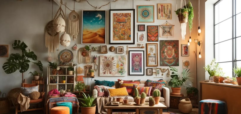Art and wall decor in Bohemian style
