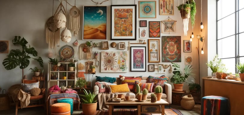 Art and wall decor in Bohemian style