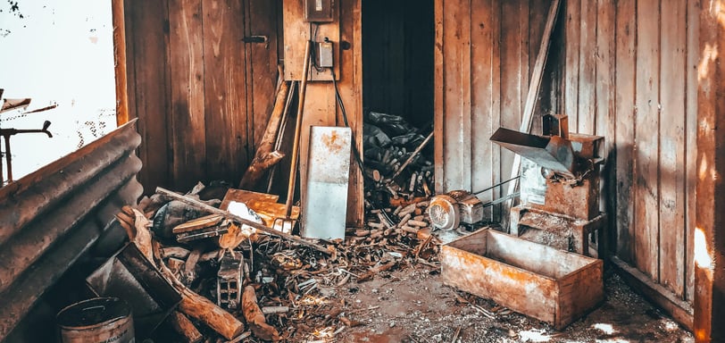 Very messy home with trash in it