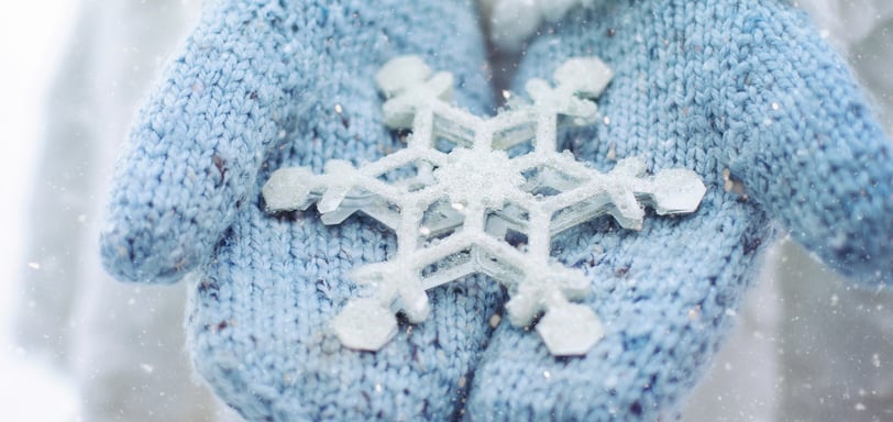 mittens with a snowflake