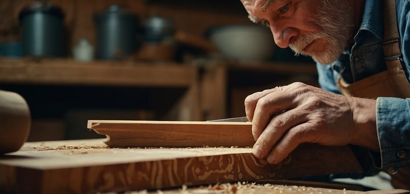 a man is making a woodworking project