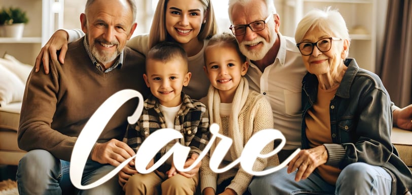Grandparents and grandchildren spending time together, symbolizing family legacy.