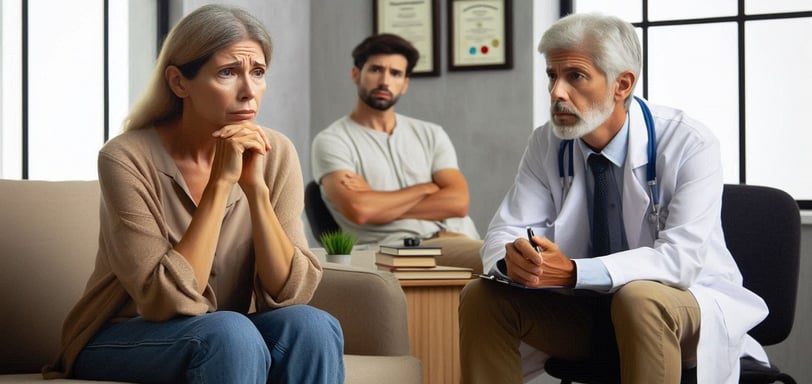 a doctor and a patient consulting on depression