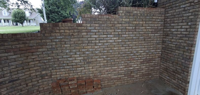 Brick retaining wall cleaning in Russellville, Tn 37860 by Bobs Pressure Washing Services