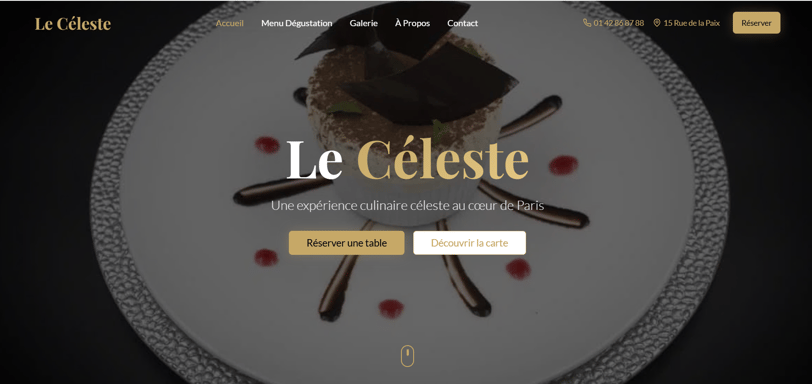 Site internet restaurant étoilé