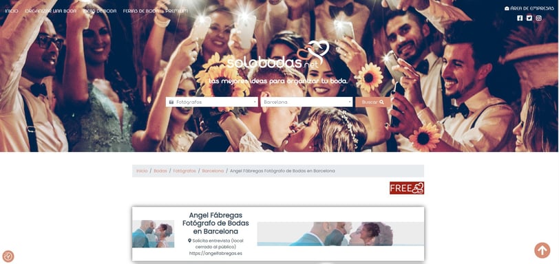 Angel fábregas fotógrafo de Bodas en Barcelona en el Portal de Bodas SoloBodas.net