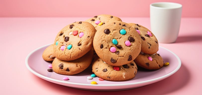Delicious cookies on plate
