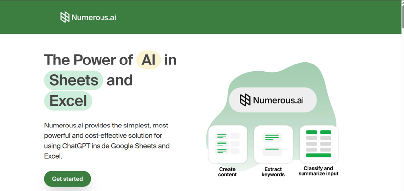 Make Your Google Sheets Smarter with Numerous AI